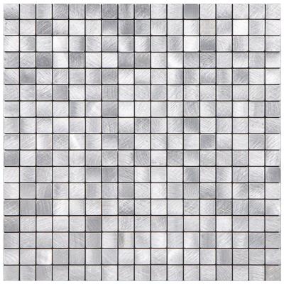 Zelfklevende Mozaïek Tegel - Afimera Mini Blokjes - Geborsteld Zilver - 265x265x4mm