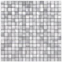 Zelfklevende Mozaïek Tegel - Afimera Mini Blokjes - Geborsteld Zilver - 265x265x4mm - thumbnail