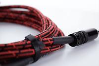 Cordial 14785 Jackplug Instrumenten Aansluitkabel [1x Jackplug male 6,3 mm (mono) - 1x Jackplug male 6,3 mm (mono)] 5 m Zwart, Rood Textielmantel - thumbnail