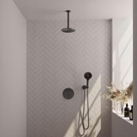 Brauer Gunmetal Edition Thermostatische Regendoucheset Inbouw - Hoofddouche 20 cm - 3 Weg - Handdouche Rond 3 Standen - Doucheslang - Wandaansluitbocht - Gunmetal - thumbnail