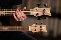 Ortega HYDRA-BSTE Double Neck Bass Tenor Uke dubbele elektrisch-akoestische ukelele met gigbag - thumbnail