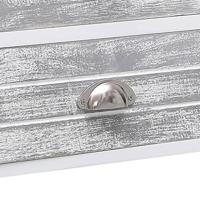 Tv-meubel 108x30x40 cm massief paulowniahout wit en grijs - thumbnail