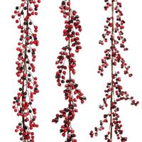 Garland berries bordeaux frosted 3 assorted l180xw20xh4cm kerst House of Seasons - House of seasons - thumbnail