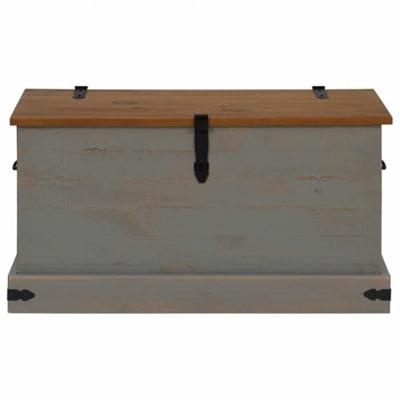 Opbergkist HALDEN grijs 91x48x47 cm massief grenenhout