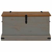 Opbergkist HALDEN grijs 91x48x47 cm massief grenenhout - thumbnail