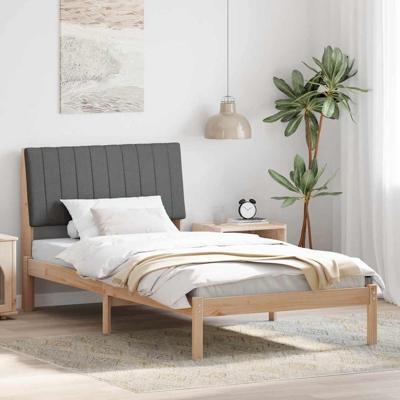 Bedframe met hoofdeinde Bruin 100 x 200 cm Stof Bedframe met hoofdeinde Bruin 100 x 200 cm Stof