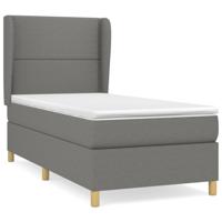 Boxspring met matras stof donkergrijs 90x200 cm - thumbnail