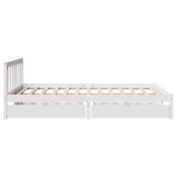 Bedframe zonder matras massief grenenhout wit 160x200 cm - thumbnail