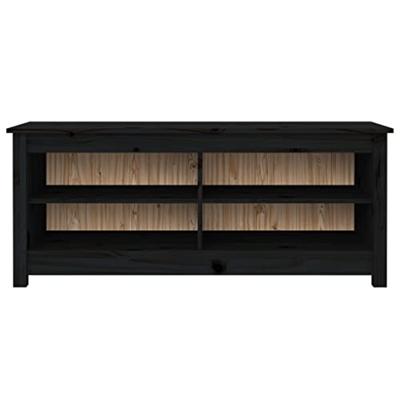 Schoenenbank 110x38x45,5 cm massief grenenhout zwart Schoenenbank 110x38x45,5 cm massief grenenhout zwart