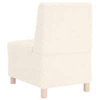 Fauteuil 55 cm gekrulde wolachtige stof crmekleurig - thumbnail