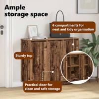 LED Sideboard Oudhout 90 x 32 x 75 cm Bewerkt hout - thumbnail