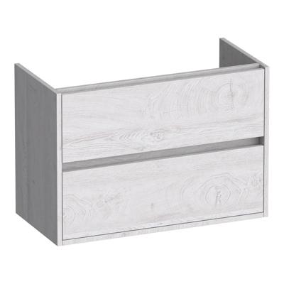 Brauer Adore - Onderkast Ondiep - 80 cm - met 2 Softclose Lades Greeploos en 1 Sifon Uitsparing - Forest Seashell