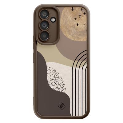 Samsung Galaxy A54 bruine case - Abstract almond shapes