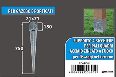 Connex Paalhouder/Punt 71X71X150X750 Vvz - HV4275