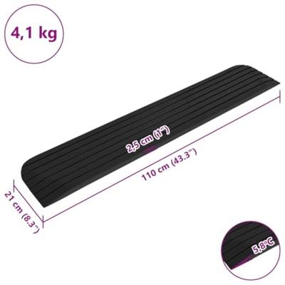 Drempelhulp 110x21x2,5 cm rubber - thumbnail