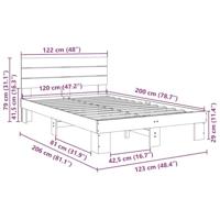 Bedframe hoofdeinde zonder matras 120x200 cm massief hout eiken - thumbnail