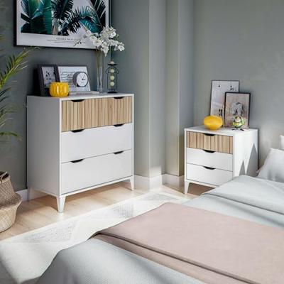 Nachtkastje Forés Wit Natuurlijk 40 X 33 X 50 cm