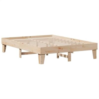 Bed met boekenkast zonder matras massief grenenhout 140x200 cm - thumbnail