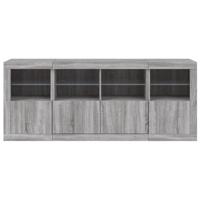 Dressoir met LED-verlichting 163x37x67 cm grijs sonoma eiken - thumbnail