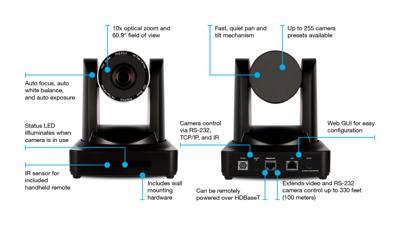 Atlona AT-HDVS-CAM-HDBT-BK HDBaseT PTZ Camera Zwart