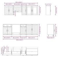 8-delige Keukenkastenset Lucca bewerkt hout sonoma eikenkleur - thumbnail