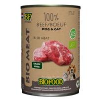 BF Petfood Biofood Organic 100% rundvlees natvoer hond & kat (400 g) 12 x 400 g - thumbnail