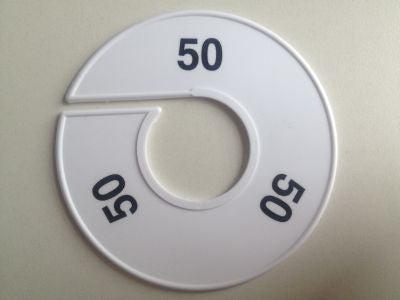 Maatring 11 cm wit/zwart 50