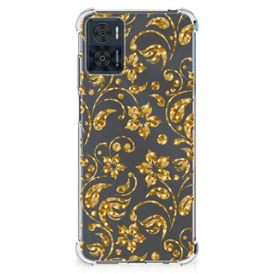 Motorola Moto E22 | E22i Case Gouden Bloemen Motorola Moto E22 | E22i Case Gouden Bloemen