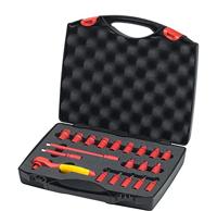 Wiha Ratelsleutelset geïsoleerd | 1/4" | 21-delig | incl. koffer - 43025 - 43025 - thumbnail