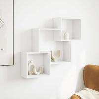 Wandkast 78x18x71 cm bewerkt hout wit - thumbnail