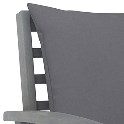 Tuinstoelen 2 st met donkergrijze kussens massief acaciahout - thumbnail
