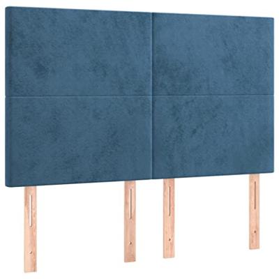 Bedframe zonder matras 140x200 cm fluweel donkerblauw