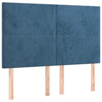 Bedframe zonder matras 140x200 cm fluweel donkerblauw - thumbnail
