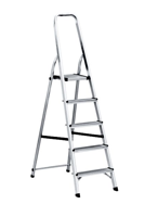 Huishoudtrap Aluminium 5 Treden Zilver | Keukentrap - thumbnail