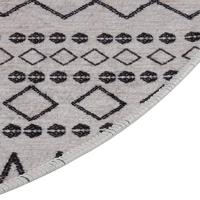 VidaXL Vloerkleed wasbaar anti-slip ø120 cm zwart en wit - thumbnail