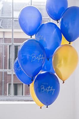 Ballonnen Set 25 Jaar Blauw Goud Premium - 12 Stuks - thumbnail