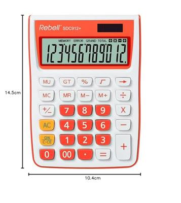 Rebell RE-SDC912OR-BX Calculator SDC912 Wit/Oranje Rebell RE-SDC912OR-BX Calculator SDC912 Wit/Oranje