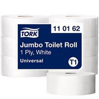 Toiletpapier Tork T1 Universal jumbo 1-laags 500m wit 110162 - thumbnail