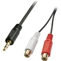 LINDY 35678 Kabel Jackplug / Cinch Audio Adapter [1x Jackplug male 3,5 mm - 2x Cinch-koppeling] Zwart - thumbnail