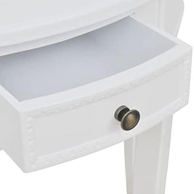VidaXL Wandtafel met lade halfrond wit