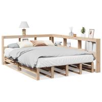 Bed met boekenkast zonder matras massief grenenhout 90x200 cm - thumbnail