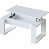Opklapbare salontafel - Witte melamine - L 105 x D 55 x H 45 cm NOVA - thumbnail