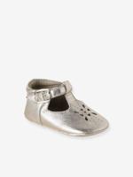 Baby sloffen leer goud - thumbnail