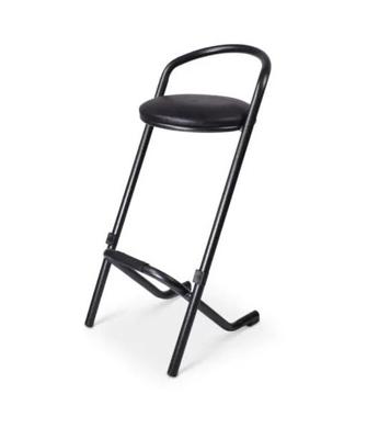 Stapelbare barkruk Utrecht grijs hamerslag frame met zwarte skai zitting