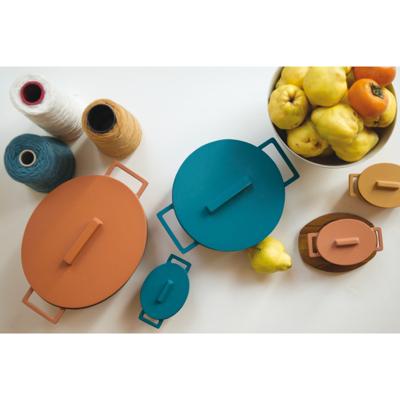Braadpan Terra.Cotto Gietijzer Ovaal met deksel 13x10 cm