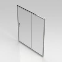 GO by Van Marcke Belo schuifdeur 160x190cm 6mm easy clean glas profielen aluminium verchroomd regelbaar 1560-1610mm S2050160 - thumbnail