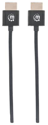 Manhattan 394406 HDMI-kabel HDMI Aansluitkabel HDMI-A-stekker, HDMI-A-stekker 0.50 m Zwart 4K UHD, Audio Return Channel (ARC)