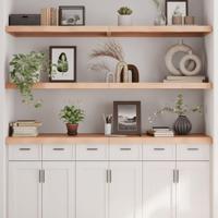 Wandschap 180x60x(2-6) cm onbehandeld massief eikenhout - thumbnail