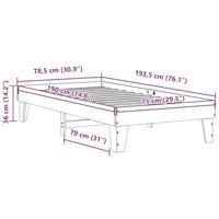 Bedframe zonder matras massief grenenhout wasbruin 75x190 cm - thumbnail