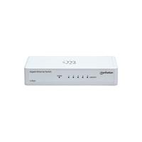 Manhattan Fast Ethernet Switch (kunststof behuizing, desktopformaat, IEEE 802.3az (Energy Efficient Ethernet)) wit 5-poort Gigabit Ethernet Switch wit - thumbnail